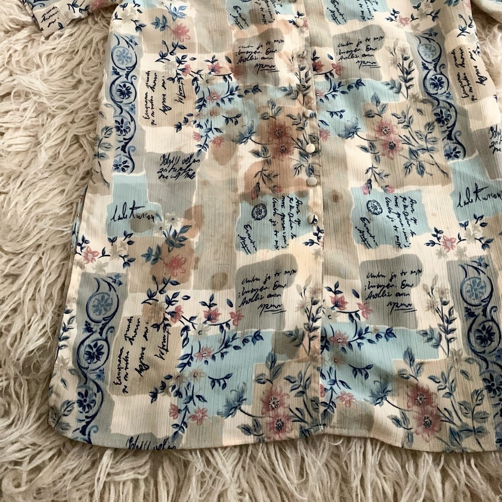 Notations | Vintage Button Down Short Sleeve Flor… - image 3